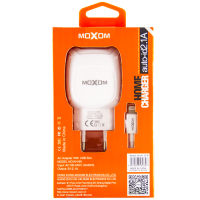 Сетевое зарядное устройство MOXOM 2в1 Type-C 2USB/2.1A (KH-69) белый