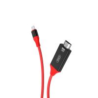 HDMI-переходник XO (GB005) cable 2M type-c to HDMI 4K красный/черный