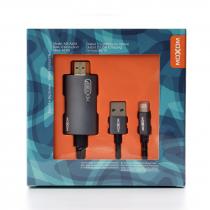 HDMI-кабель MOXOM (MX-AX28) Input:HDMI/ Output:Lightning+USB темно-серый