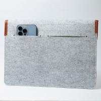 Чехол фетровый для планшета/ноутбука (13.3) на кнопке серый