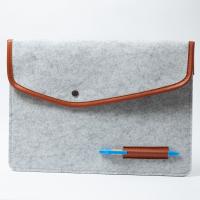 Чехол фетровый для планшета/ноутбука (15.4) на кнопке серый