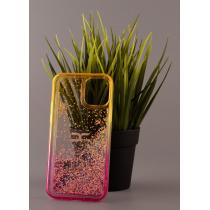 Силиконовый чехол AQUARIUM для iPhone 12 желтый/розовый