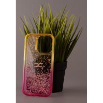 Силиконовый чехол AQUARIUM для iPhone 14 желтый/розовый