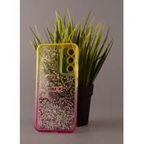 Силиконовый чехол AQUARIUM для Samsung A34 желтый/розовый