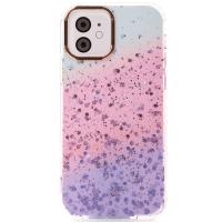 Акриловый чехол Confetti для iPhone 12 / 12 Pro фиолетовый/розовый