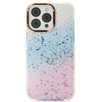 Акриловый чехол Confetti для iPhone 15 Pro Max розовый/синий