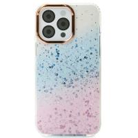 Акриловый чехол Confetti для iPhone 15 Pro розовый/синий