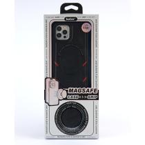 Чохол з екошкіри DC + PopSocket з підтримкою MagSafe для iPhone 12 Pro Max чорний
