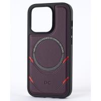 Чехол экокожа DC + PopSocket с поддержкой MagSafe для iPhone 13 Pro темно-фиолетовый