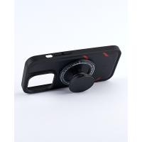 Чехол экокожа DC + PopSocket с поддержкой MagSafe для iPhone 13 Pro черный