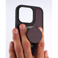 Чехол экокожа DC + PopSocket с поддержкой MagSafe для iPhone 13 Pro Max темно-фиолетовый