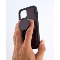 Чехол экокожа DC + PopSocket с поддержкой MagSafe для iPhone 14 темно-фиолетовый