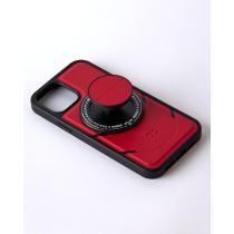Чехол экокожа DC + PopSocket с поддержкой MagSafe для iPhone 14 красный