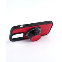 Чехол экокожа DC + PopSocket с поддержкой MagSafe для iPhone 14 Pro красный