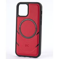 Чехол экокожа DC + PopSocket с поддержкой MagSafe для iPhone 12 / iPhone 12 Pro красный