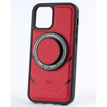 Чехол экокожа DC + PopSocket с поддержкой MagSafe для iPhone 12 / iPhone 12 Pro красный