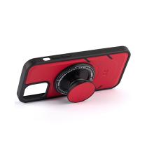 Чехол экокожа DC + PopSocket с поддержкой MagSafe для iPhone 12 / iPhone 12 Pro красный