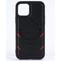 Чехол экокожа DC + PopSocket с поддержкой MagSafe для iPhone 12 / iPhone 12 Pro черный