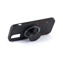 Чехол экокожа DC + PopSocket с поддержкой MagSafe для iPhone 12 / iPhone 12 Pro черный
