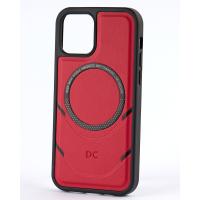 Чехол экокожа DC + PopSocket с поддержкой MagSafe для iPhone 12 Pro Max красный