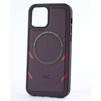 Чехол экокожа DC + PopSocket с поддержкой MagSafe для iPhone 12 / iPhone 12 Pro темно-фиолетовый