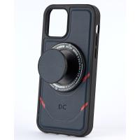 Чехол экокожа DC + PopSocket с поддержкой MagSafe для iPhone 12 Pro Max темно-синий