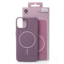 Силиконовый чехол Slim Ring Glamour с поддержкой MagSafe для iPhone 13/14 deep purple