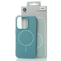 Силиконовый чехол Slim Ring Glamour с поддержкой MagSafe для iPhone 14 Pro wave blue