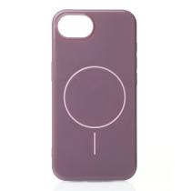 Силиконовый чехол Slim Ring Glamour с поддержкой MagSafe для iPhone 16E deep purple