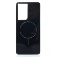 Силиконовый чехол Slim Ring Glamour с поддержкой MagSafe для Samsung S21 Ultra black