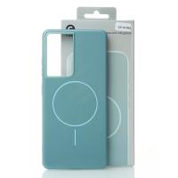 Силиконовый чехол Slim Ring Glamour с поддержкой MagSafe для Samsung S21 Ultra wave blue