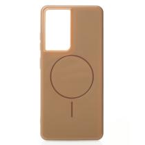 Силиконовый чехол Slim Ring Glamour с поддержкой MagSafe для Samsung S21 Ultra desert titanium