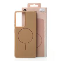 Силиконовый чехол Slim Ring Glamour с поддержкой MagSafe для Samsung S21 Ultra desert titanium