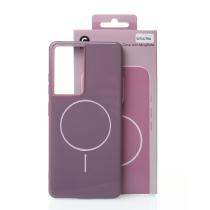 Силиконовый чехол Slim Ring Glamour с поддержкой MagSafe для Samsung S21 Ultra deep purple