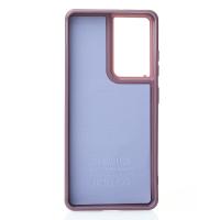 Силиконовый чехол Slim Ring Glamour с поддержкой MagSafe для Samsung S21 Ultra deep purple