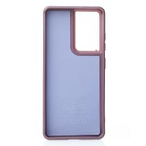 Силиконовый чехол Slim Ring Glamour с поддержкой MagSafe для Samsung S21 Ultra deep purple