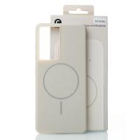 Силиконовый чехол Slim Ring Glamour с поддержкой MagSafe для Samsung S21 Ultra natural titanium