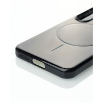 Силиконовый чехол Slim Ring Glamour с поддержкой MagSafe для Samsung S23 black