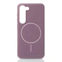 Силиконовый чехол Slim Ring Glamour с поддержкой MagSafe для Samsung S23 deep purple