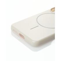 Силиконовый чехол Slim Ring Glamour с поддержкой MagSafe для Samsung S24 FE natural titanium