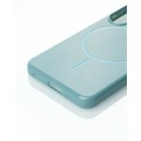 Силиконовый чехол Slim Ring Glamour с поддержкой MagSafe для Samsung S24 FE wave blue