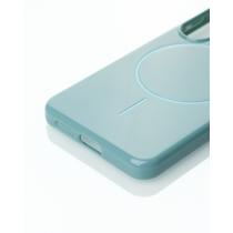 Силиконовый чехол Slim Ring Glamour с поддержкой MagSafe для Samsung S24 FE wave blue
