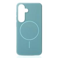 Силиконовый чехол Slim Ring Glamour с поддержкой MagSafe для Samsung S24 wave blue