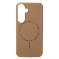 Силиконовый чехол Slim Ring Glamour с поддержкой MagSafe для Samsung S25 desert titanium