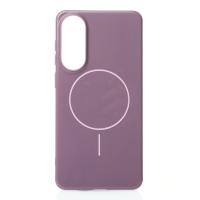 Силиконовый чехол Slim Ring Glamour с поддержкой MagSafe для Samsung S25 Edge deep purple
