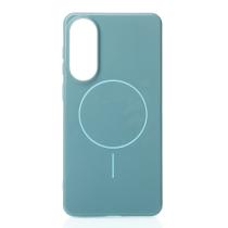 Силиконовый чехол Slim Ring Glamour с поддержкой MagSafe для Samsung S25 Edge wave blue