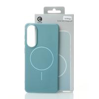 Силиконовый чехол Slim Ring Glamour с поддержкой MagSafe для Samsung S25 Edge wave blue
