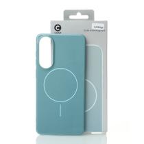 Силиконовый чехол Slim Ring Glamour с поддержкой MagSafe для Samsung S25 Edge wave blue