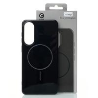 Силиконовый чехол Slim Ring Glamour с поддержкой MagSafe для Samsung S25 Edge black