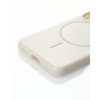 Силиконовый чехол Slim Ring Glamour с поддержкой MagSafe для Samsung S25 natural titanium